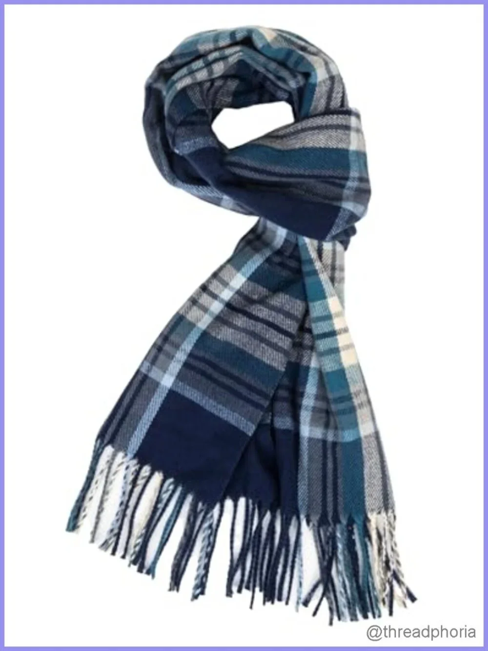 Unisex Tartan Plaid Winter Scarf Wrap Shawl with Tassels Soft Warm Knit Extra